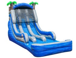 double20lane20blue20marble1 1738874429 18' Double Lane Marble Blue Slide With Pool Choose Wet Or Dr