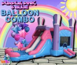 28' Purple, Pink & Blue Balloon Combo Choose Wet or Dry