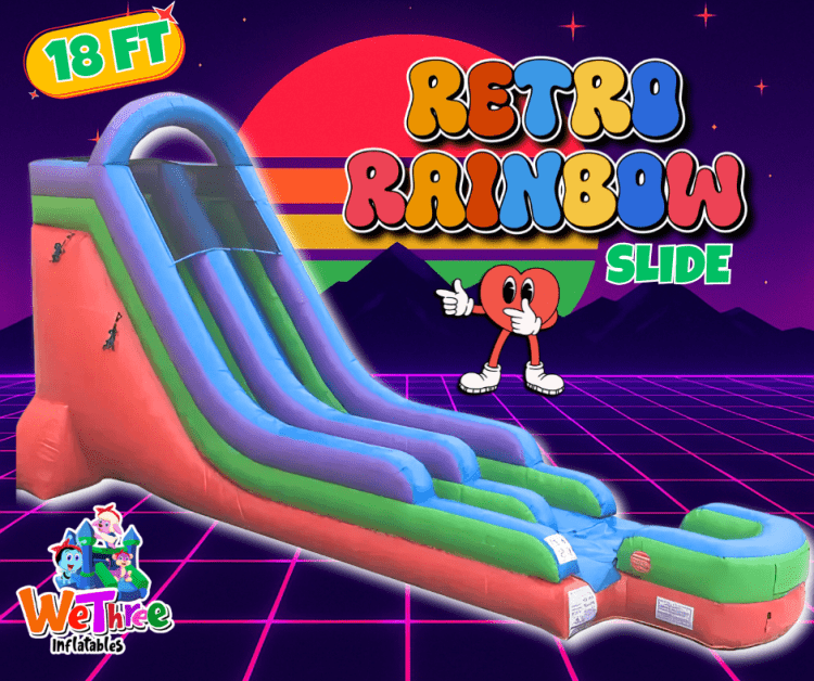 18' Retro Rainbow Slide Choose Wet or Dry
